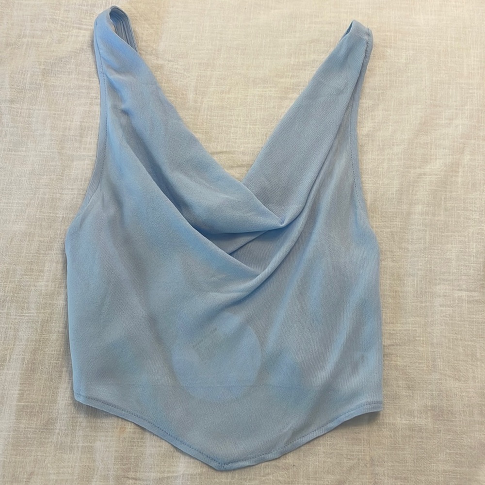 Blue crop top